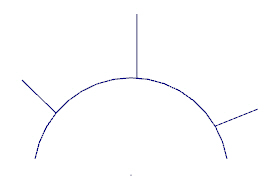 The line entities trimmed to the outside of the arc.